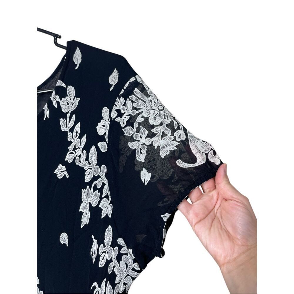 Paradise Plus Y2K‎ 90s Black Floral Print Midi Dress Size 3X - Picture 4 of 10